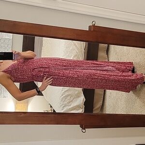 Band of Gypsies Pink Floral Maxi Dress Size L